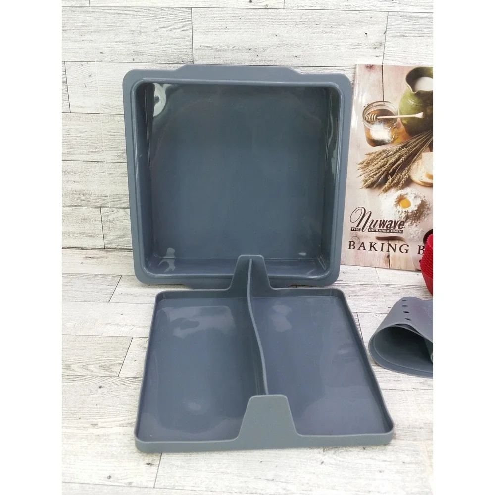 Nuwave Silicon Bakeware Set Bake Pan Divider Ring Cupcake Liners and Baking Book